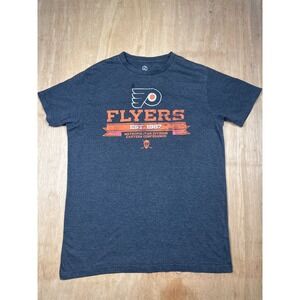 Philadelphia Flyers EST 1987 T Shirt Mens Grey Short Sleeve NHL Hockey  Size L